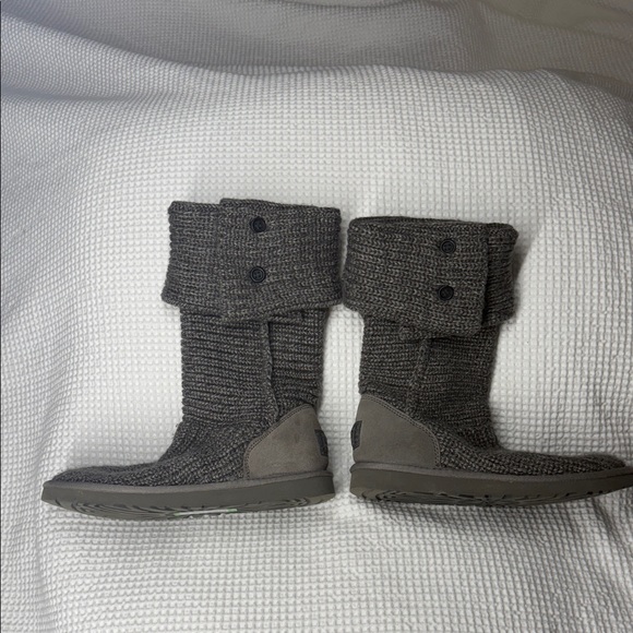 UGG Grey Kit Button Boots - Size 8 - Picture 3 of 7